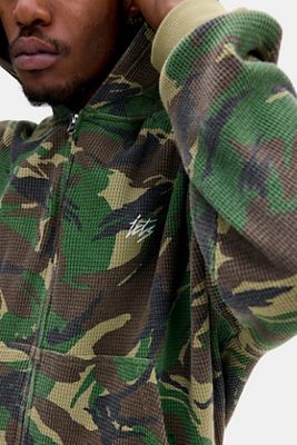 Sweat à capuche à fermeture éclair en gaufré camouflage iets frans...