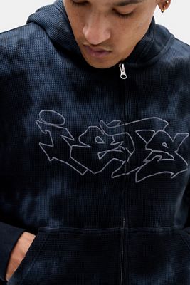 iets frans... Batik Waffel Zip-Kapuzenjacke