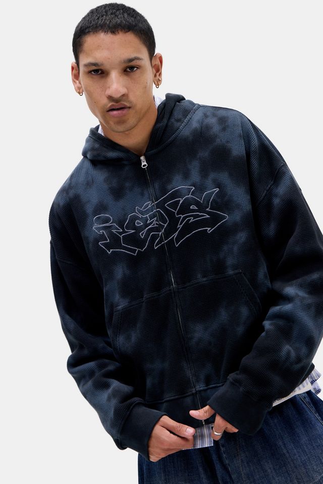 iets frans... Felpa con Cappuccio e Zip Integrale in Waffle Tie Dye #1