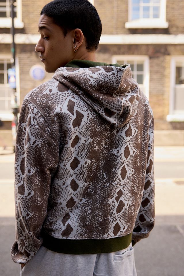 iets frans... Kapuzenjacke mit Schlangenmuster und durchgehendem Zip-Reißverschluss #3