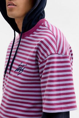 iets frans... Gestreifter Doppellagiger Kapuzenpullover