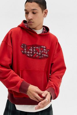 Sweat à capuche à carreaux rouges avec appliqué iets frans...
