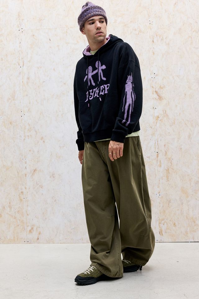Ayker Schwarzer Abstrakter Totem Kapuzenpullover #1