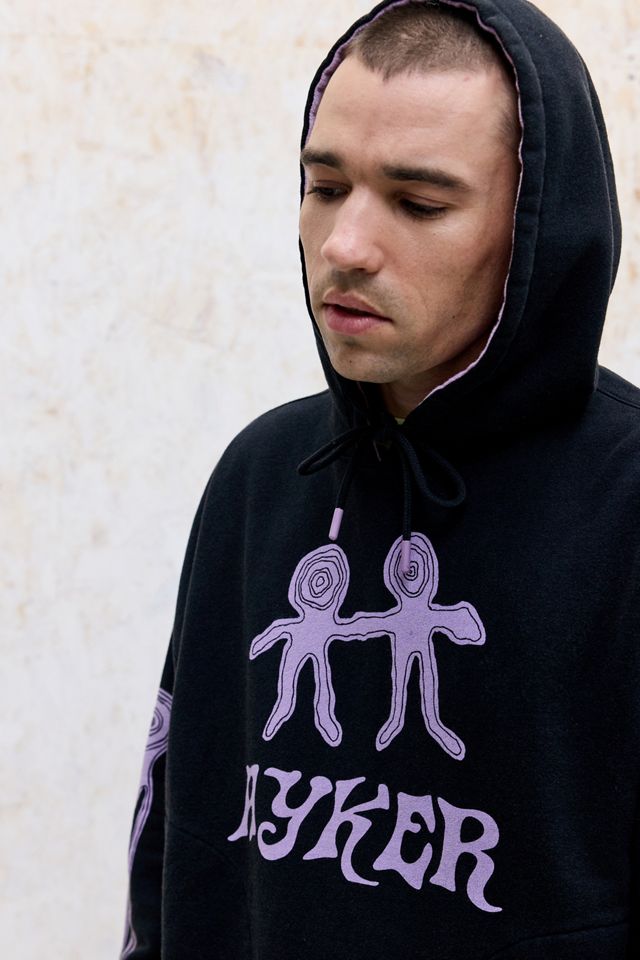 Ayker Schwarzer Abstrakter Totem Kapuzenpullover #2