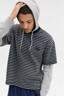 iets frans... Gestreifter Doppellagiger Kapuzenpullover