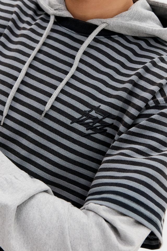 iets frans... Gestreifter Doppellagiger Kapuzenpullover #2