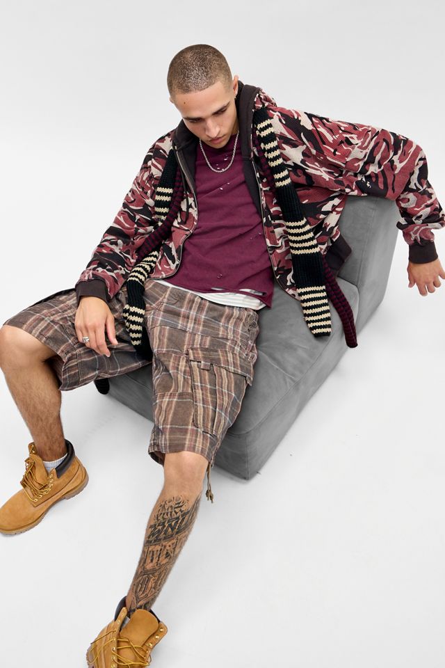 iets frans...Sudadera con Capucha de Waffle Rojo Camuflaje con Cremallera #4