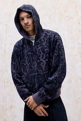 iets frans... Leopard Zip-Through Waffle Hoodie