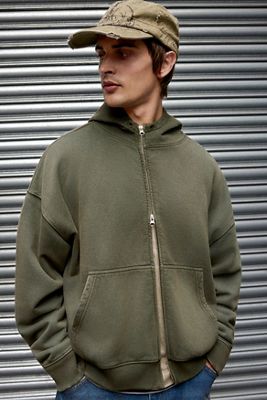 Sudadera con Capucha y Cremallera Completa con Forro de Waffle Archivis