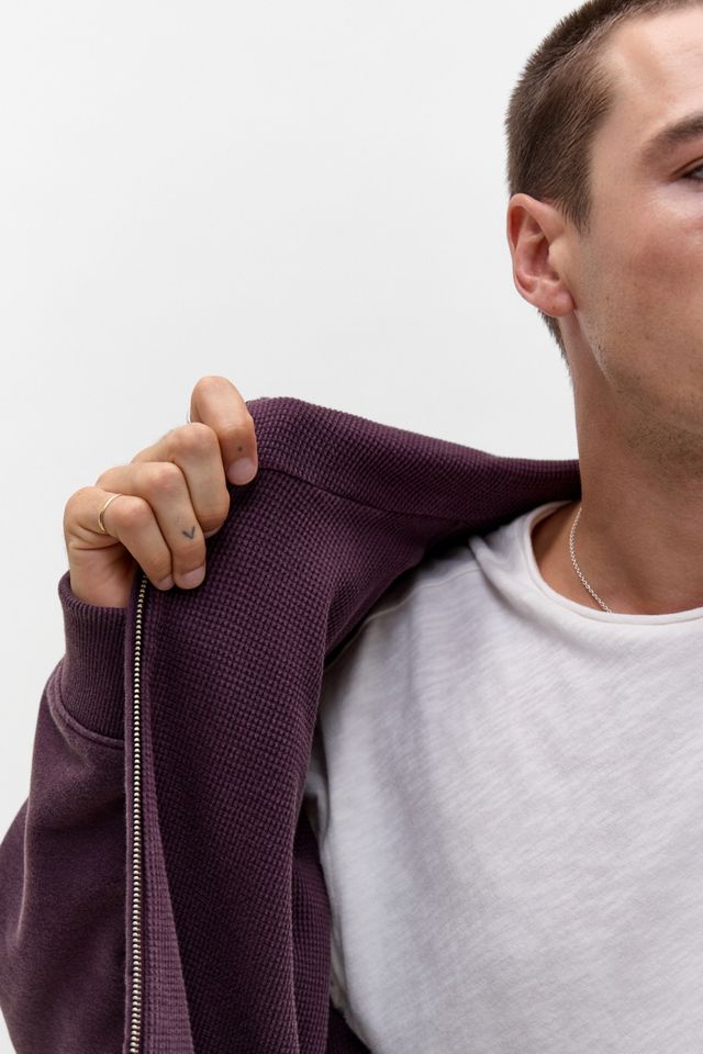 Archivis Waffle Lined Zip-Through Hoodie #4