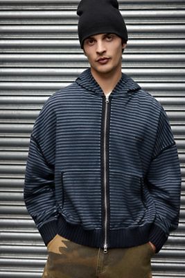 Archivis Stripe Zip-Through Hoodie