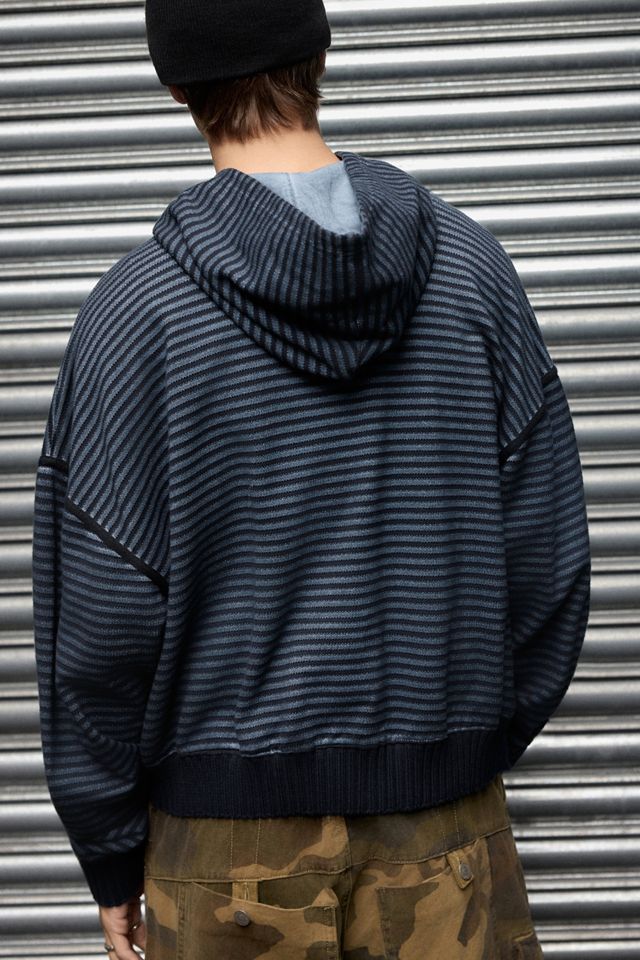 Archivis Gestreifter Zip-Durchgehender Kapuzenpullover #2