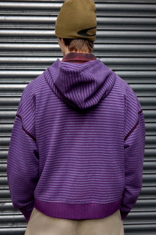 Archivis Gestreifter Zip-Durchgehender Kapuzenpullover #3