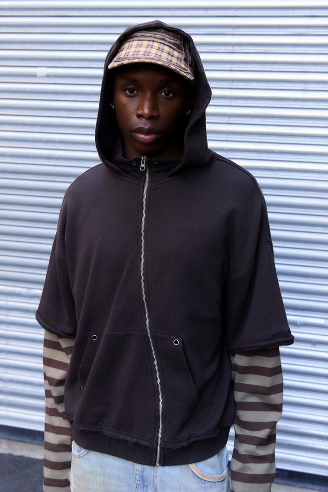 Sweat à capuche Archivis asymétrique à fermeture éclair #2