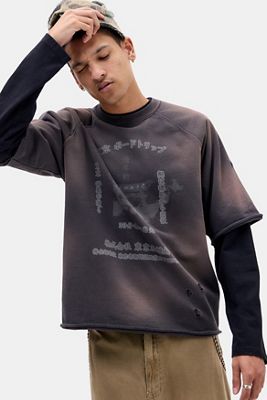 Archivis T-shirt Grafica Nera a Doppio Strato