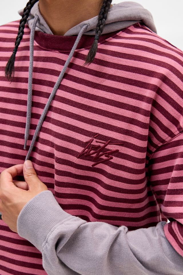 iets frans... Gestreifter Doppellagiger Kapuzenpullover #2