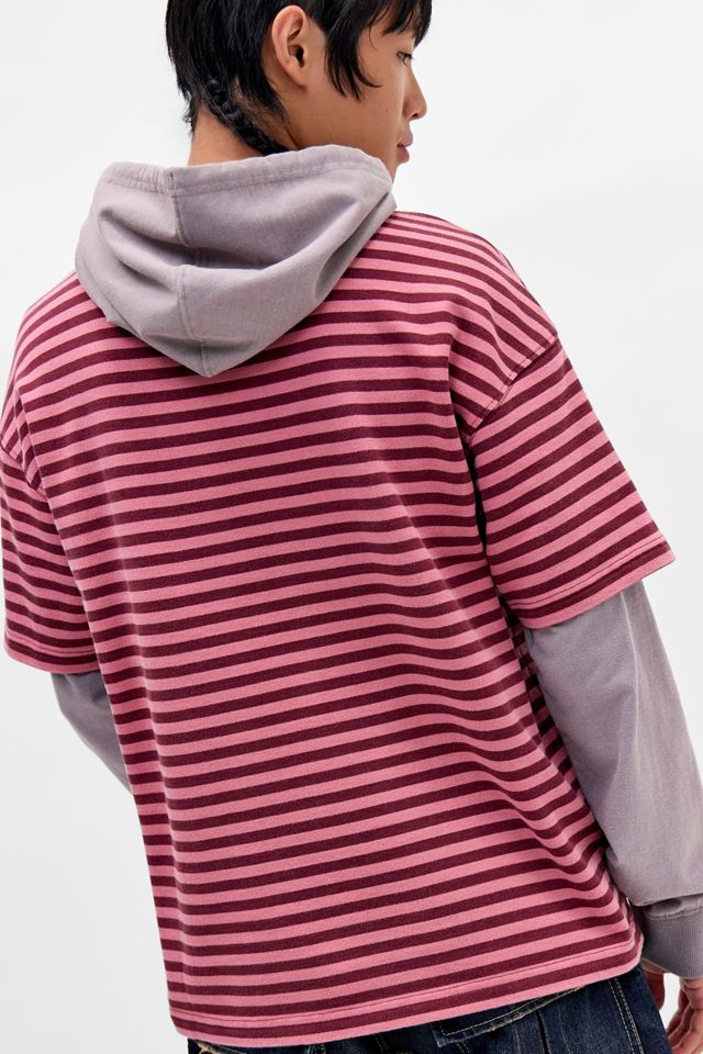 iets frans... Gestreifter Doppellagiger Kapuzenpullover #3
