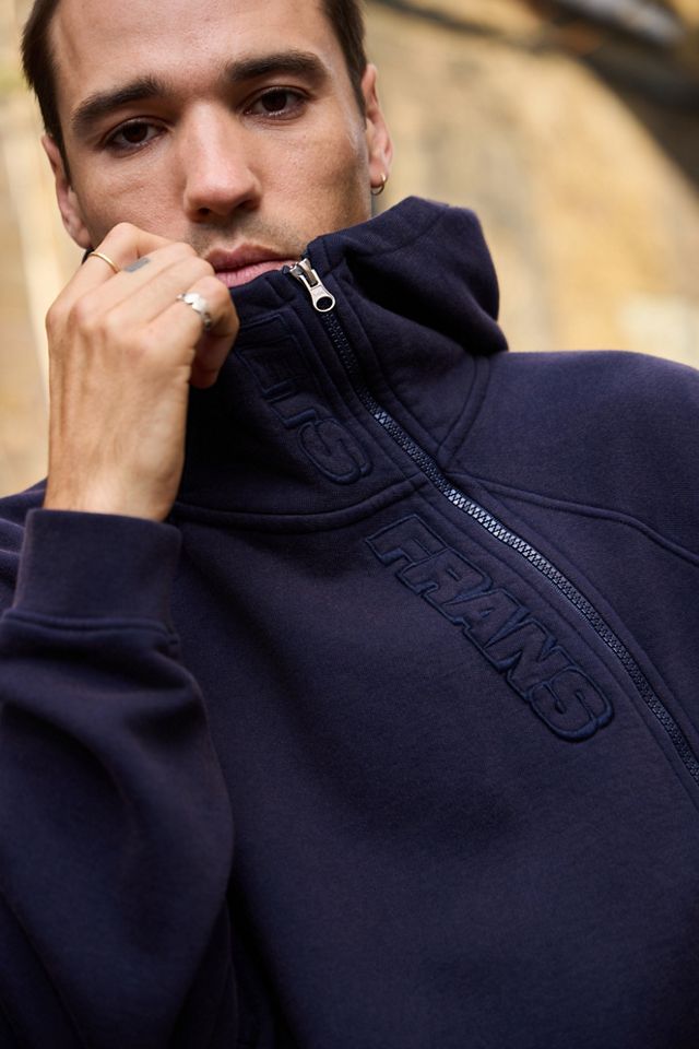 iets frans... Sudadera con Capucha Asimétrica Azul con Doble Cremallera #3