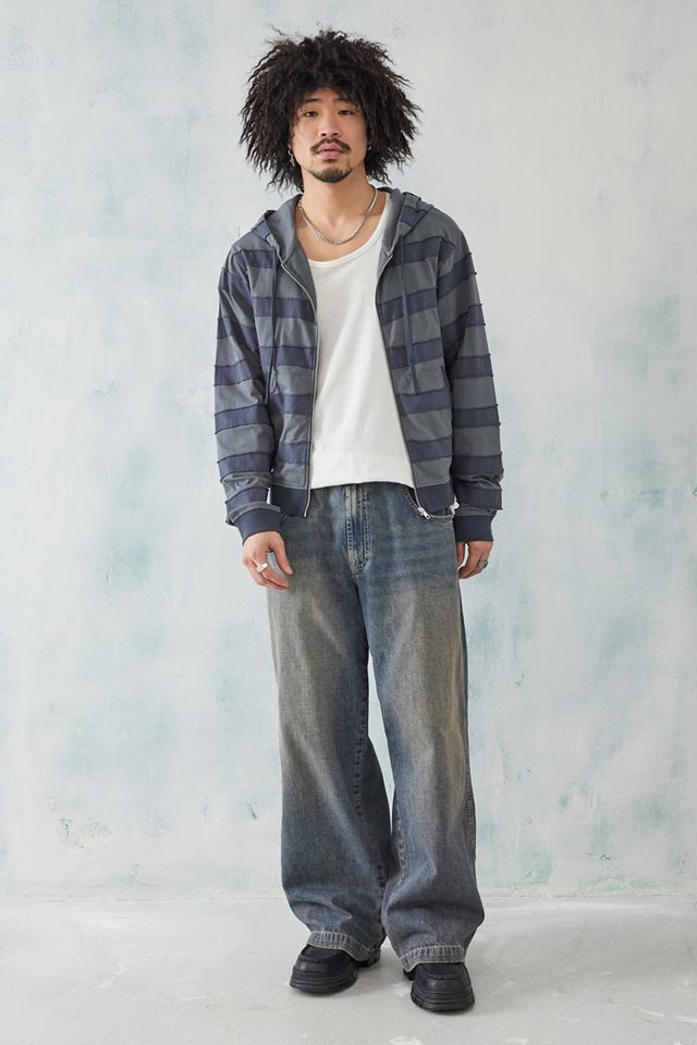 Jaded London Grey Applique Stripe Hoodie #2