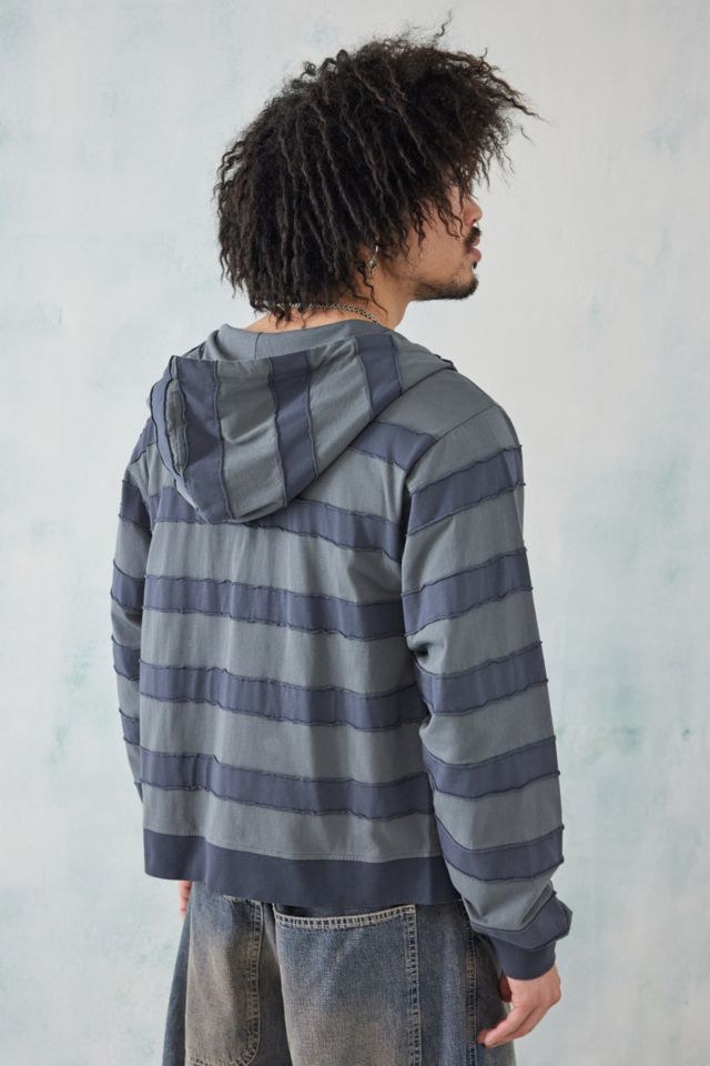 Jaded London Grey Applique Stripe Hoodie | Urban Outfitters UK