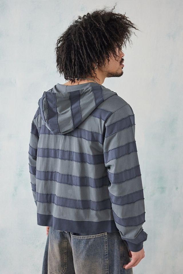 Jaded London Grey Applique Stripe Hoodie | Urban Outfitters UK