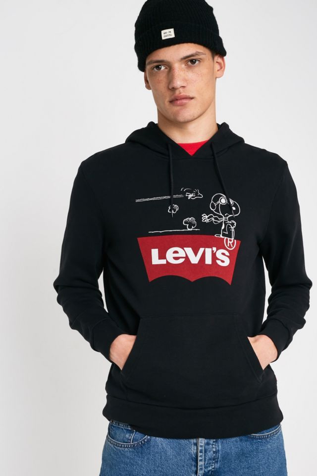 Levi's x Peanuts Snoopy Black Hoodie | Urban Outfitters UK