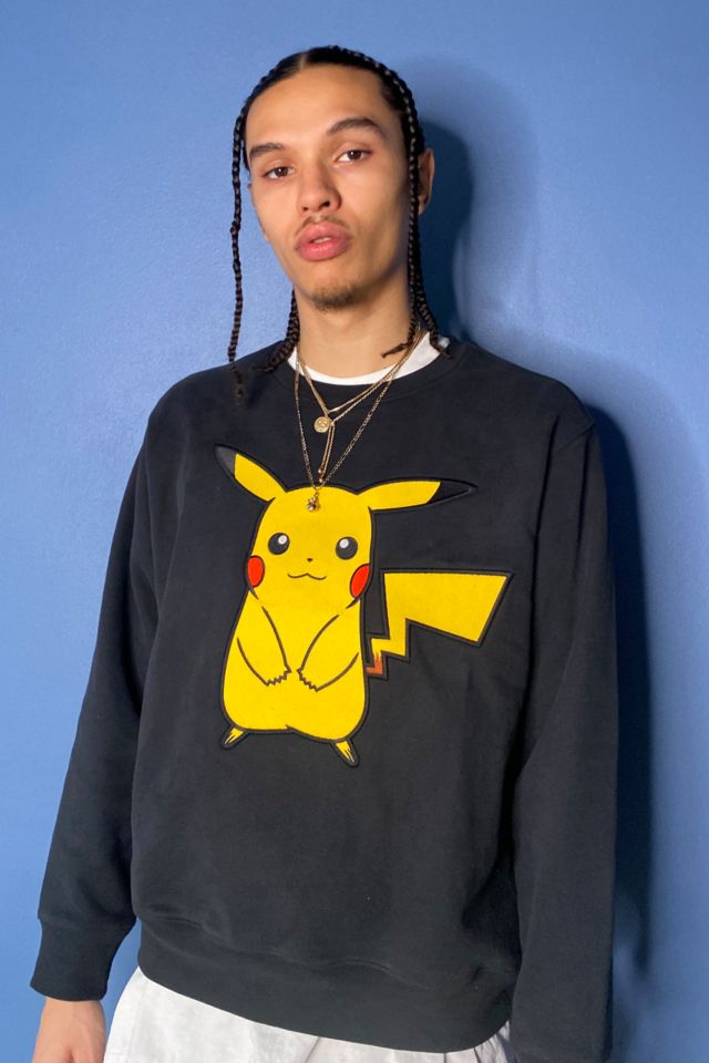 Levi's x Pokémon Caviar Black Pikachu Crew Neck Sweatshirt | Urban  Outfitters UK