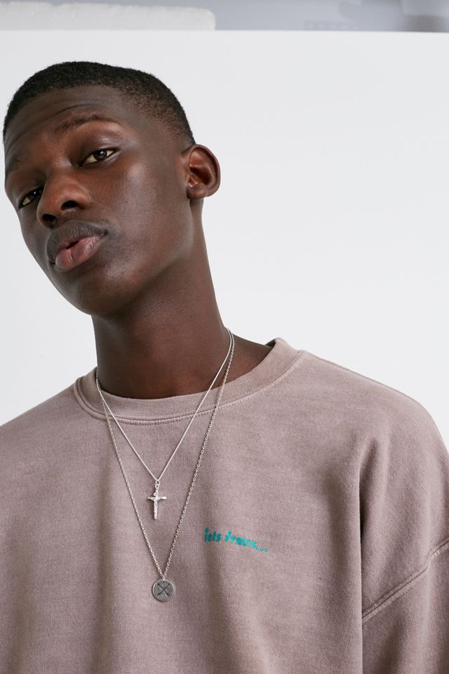 iets frans… Brown Overdyed Crew Neck Sweatshirt #1