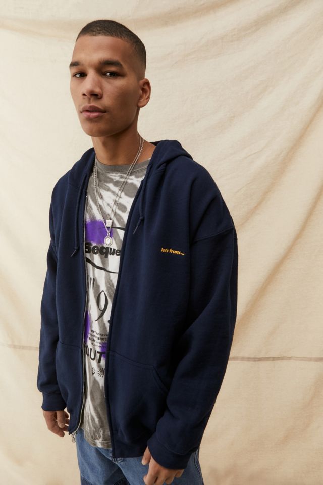 iets frans... Navy Zip-Through Hoodie | Urban Outfitters UK