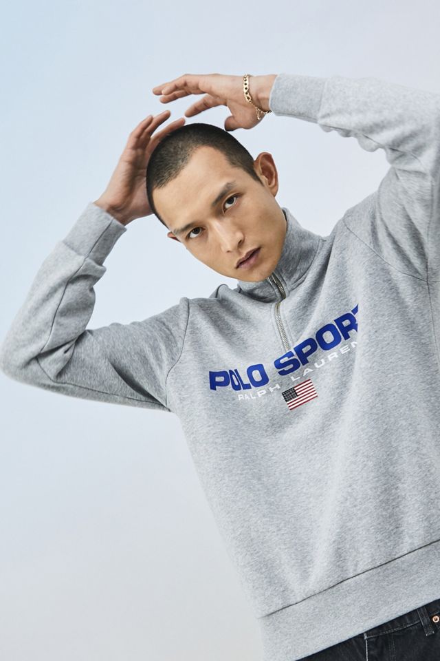 Polo Ralph Lauren – Sweatshirt „Polo Sport“ in Grau mit kurzem Reißverschluss #3