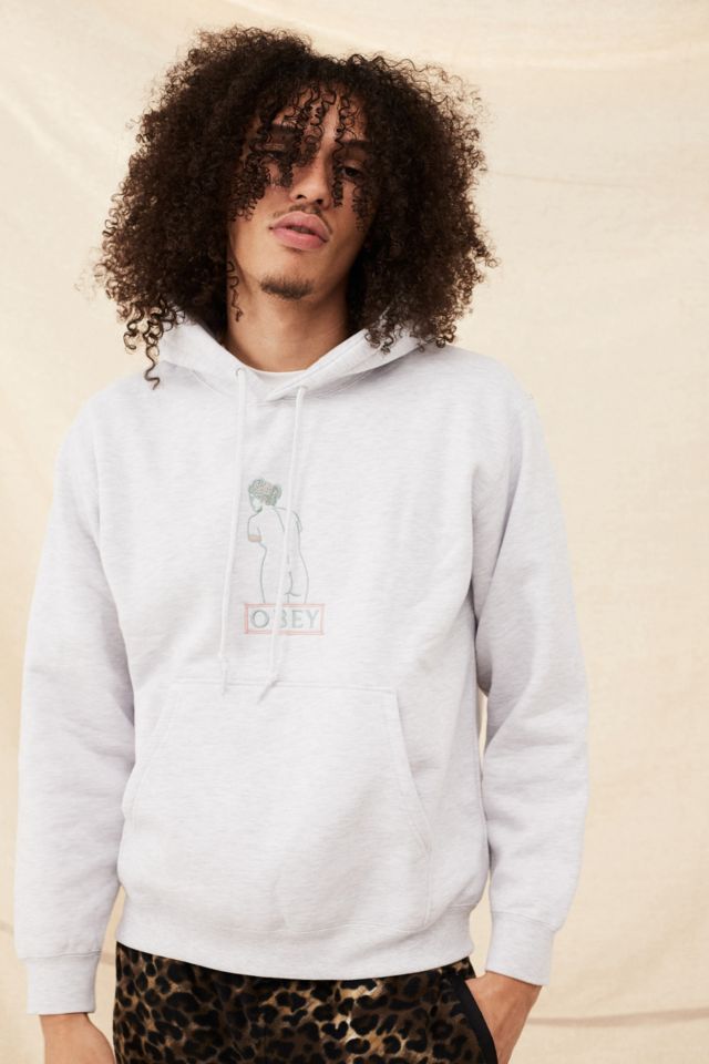 OBEY Ash Grey Statue Hoodie | Urban Outfitters UK