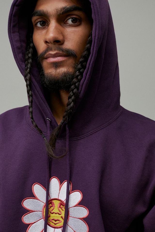 OBEY - Sweat à capuche Lie de vin à motif marguerite  #3