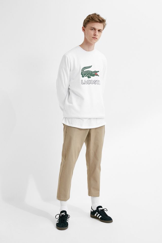 Lacoste Holiday Croc White Crew Neck Sweatshirt #1