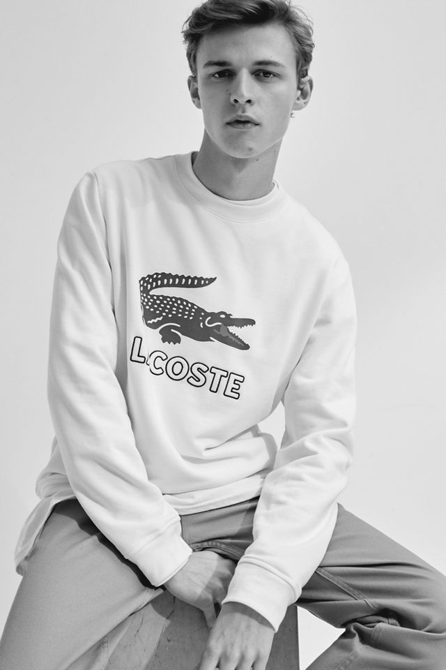 Lacoste Holiday Croc White Crew Neck Sweatshirt #3