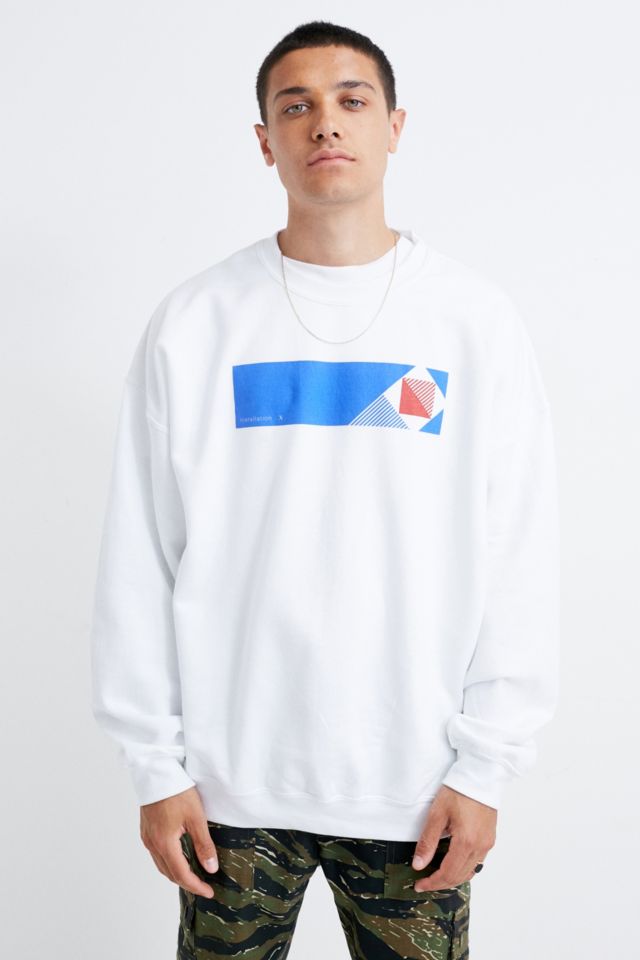 UO Installation White Crew Neck Sweatshirt | Urban Outfitters UK