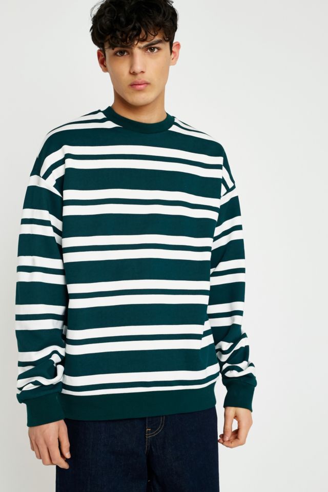 UO Green Stripe Sweatshirt | Urban Outfitters UK