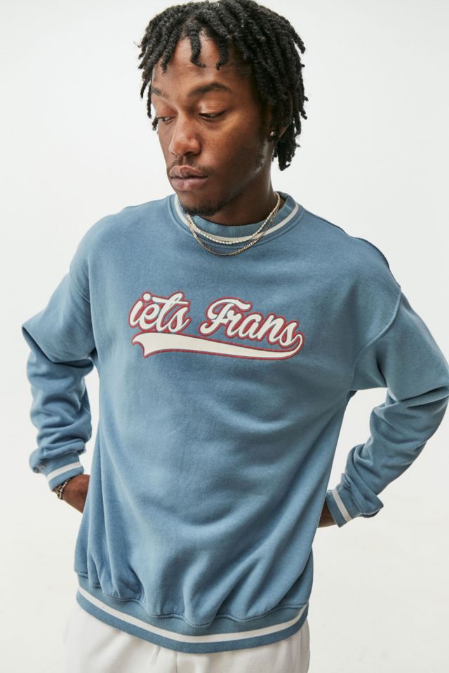 iets frans... Light Blue Tipped Trims Script Logo Sweatshirt | Urban ...