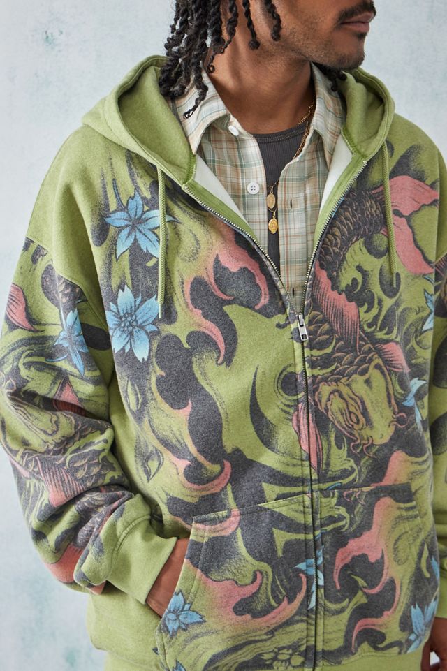 Felpa con cappuccio UO Green Risk It All #3