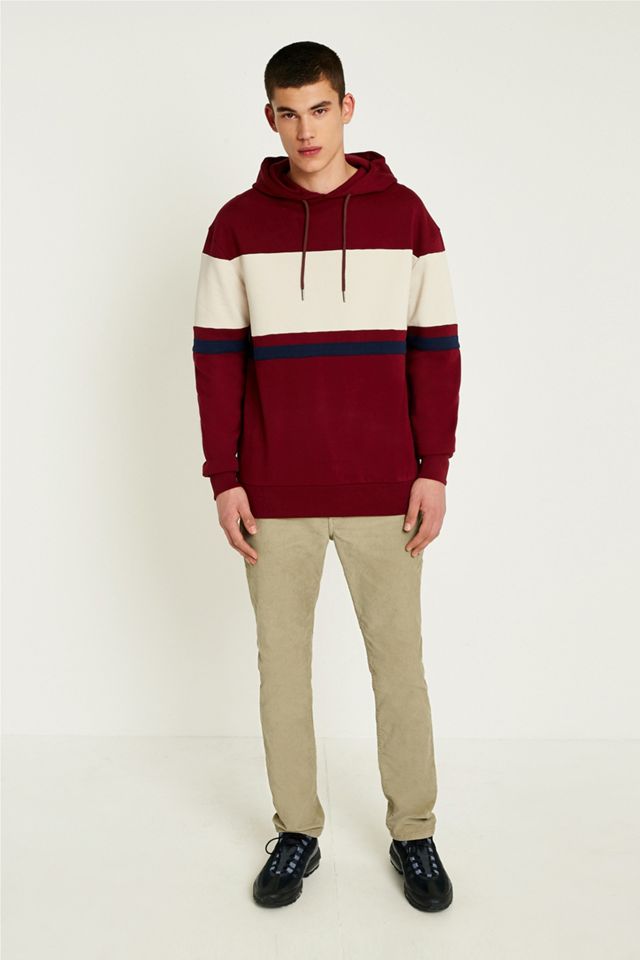 Sudadera con capucha UO Burgundy y Masilla contrastante #2