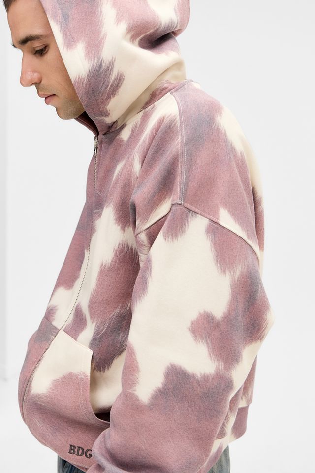 BDG Kuhfell-Druck Zip Kapuzenpullover #1