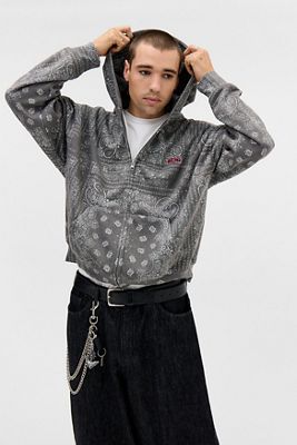 Sudadera con Capucha y Cremallera con Estampado de Pañuelo BDG