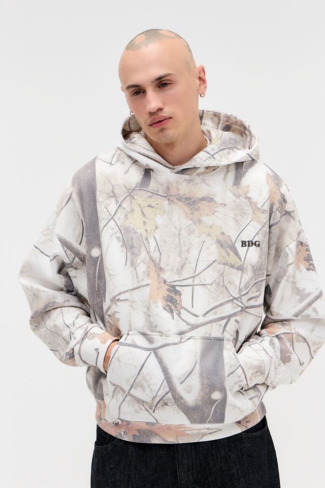 Sweat à capuche BDG camouflage écorce blanc #1