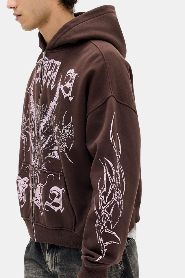 Sweat à capuche zippé UO Brown Dragon #2