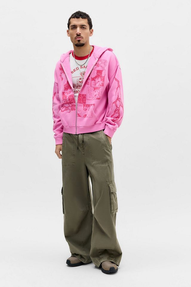 Sweat à capuche zippé rose grunge UO #2