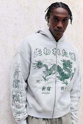 Sudadera con Capucha y Cremallera UO Asia Dragon