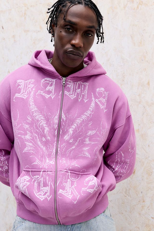 Sweat à capuche zippé UO Dragon Rose #2