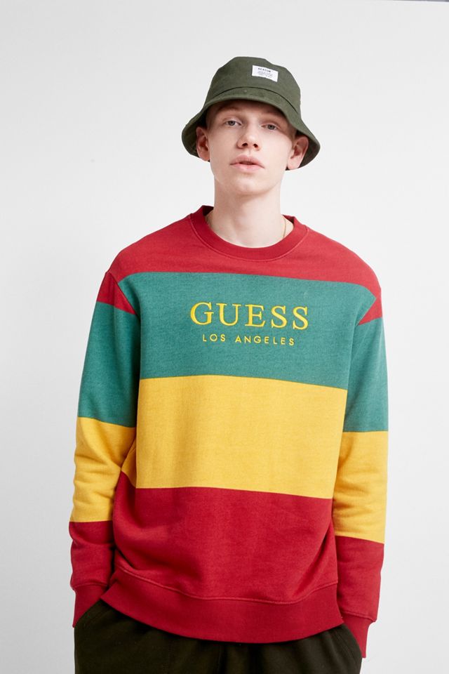 Sweatshirt ras de cou GUESS Originals Finch rouge, vert et jaune #2