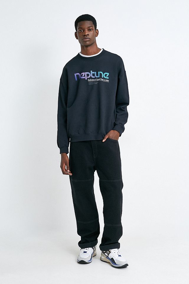 UO Neptune Black Crew Neck Sweatshirt | Urban Outfitters UK