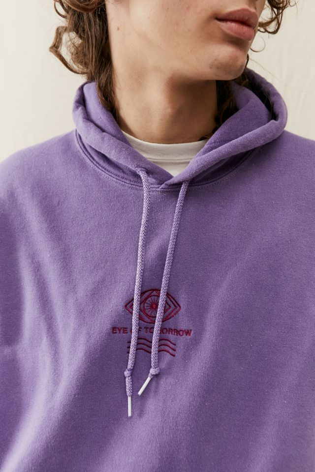 UO Purple Embroidered Eye Hoodie