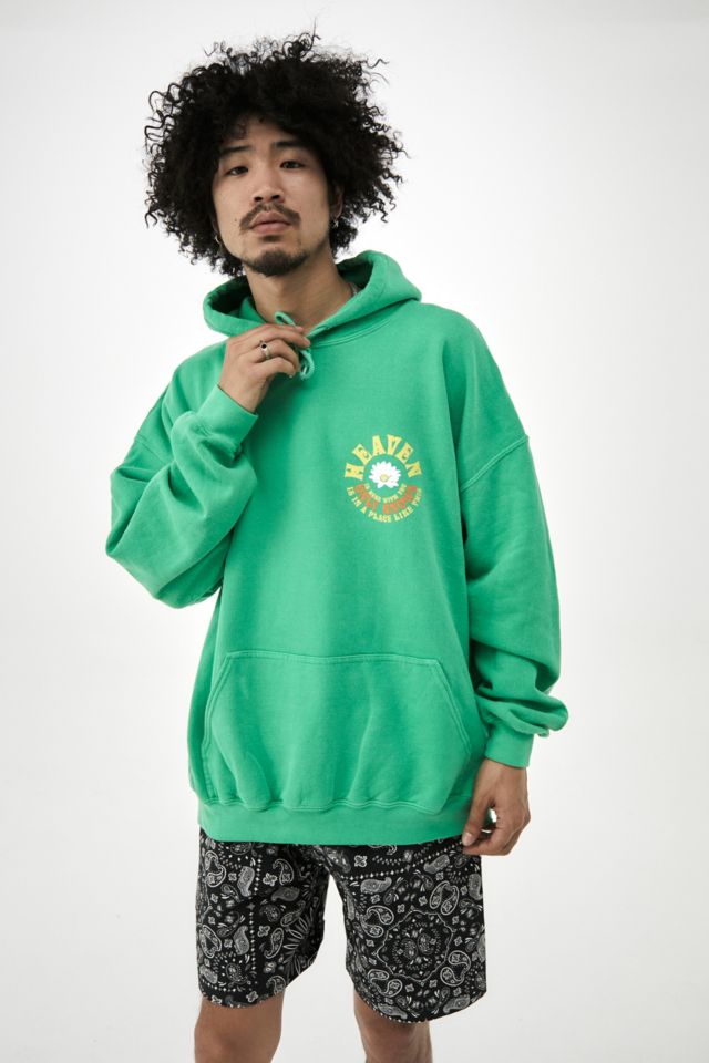 UO Green Heaven Only Knows Puff Print Hoodie Urban Outfitters UK